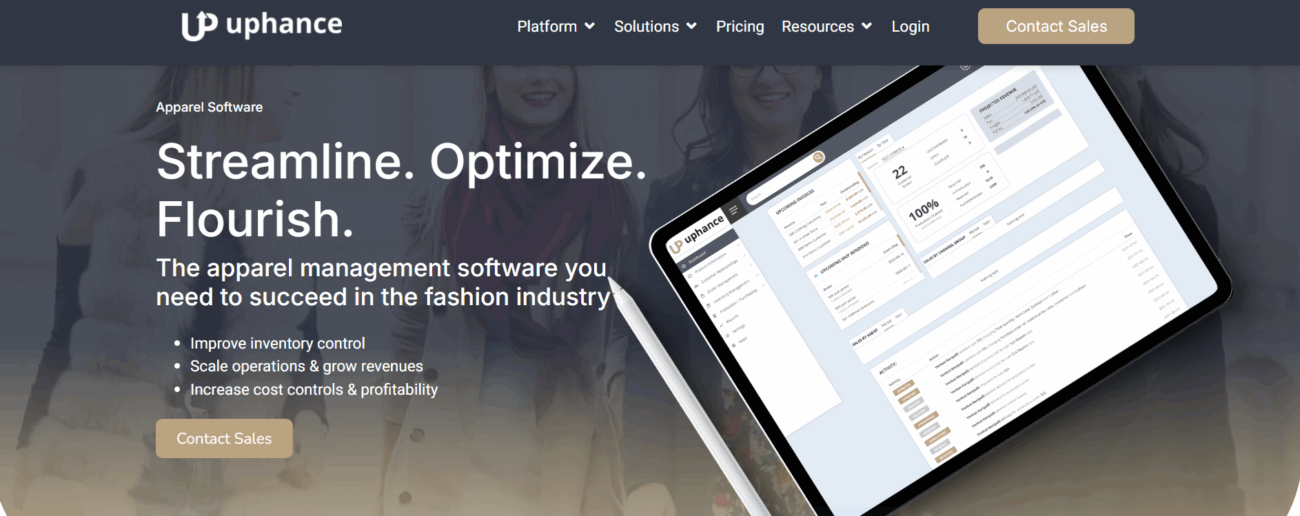 Screenshot from Uphance, one of the Business Management Tools for Nigerian Tailors  