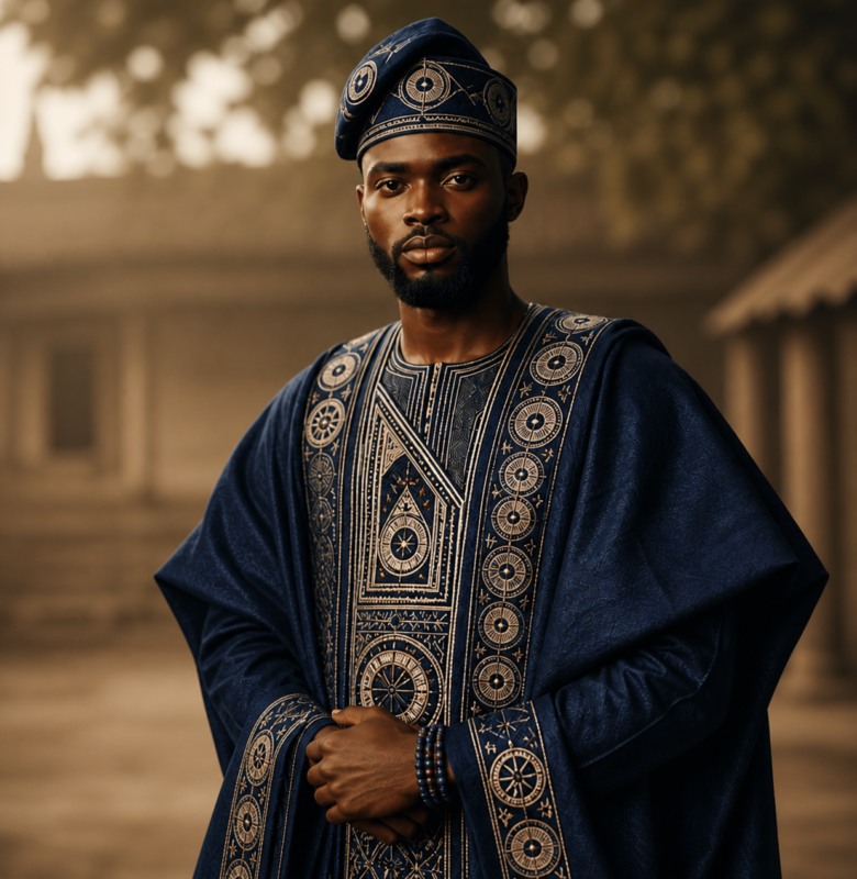 A man dressed in agbada