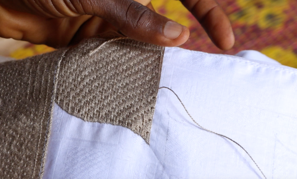 An embroidery design made by hand
