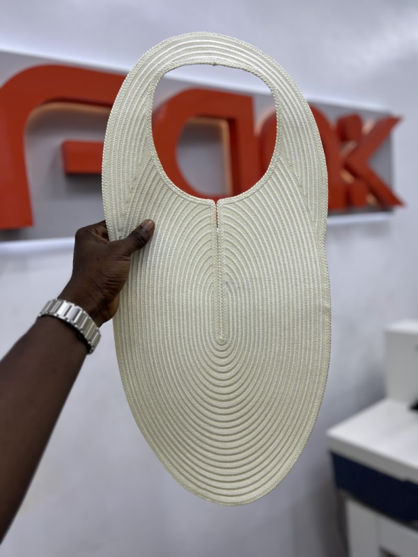 A white digitally embroidered design for agbada