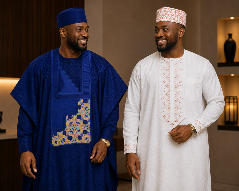 agbada embroidery designs versus kaftan embroidery comparison