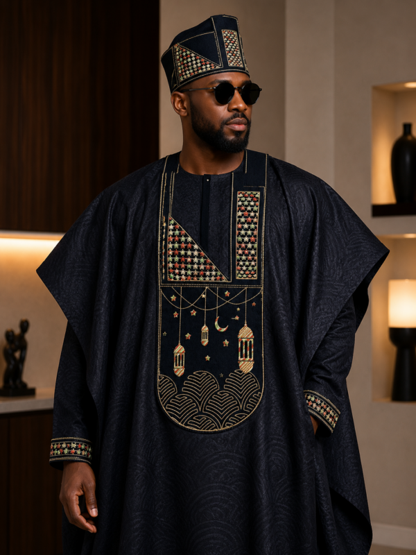 man embroidery designs Nigerian kaftan lifestyle photo Lagos