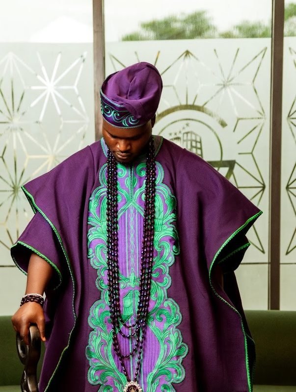 Modern agbada for groom