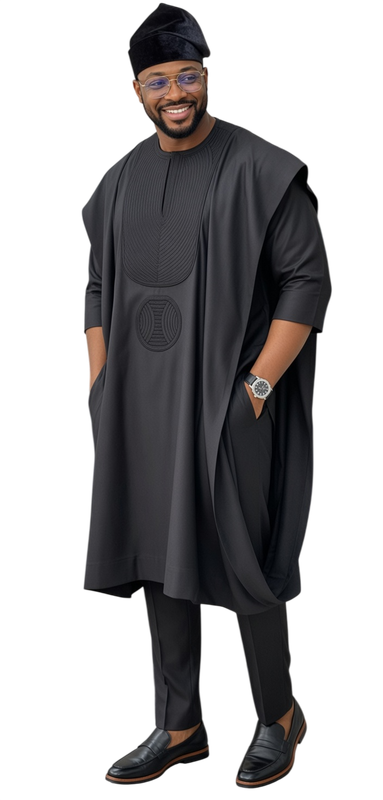 agbada embroidery design with shoe to wear